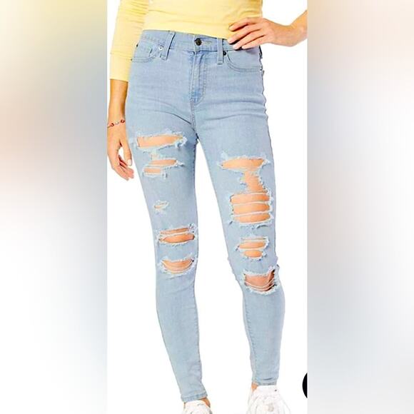 Signature Levi High Rise Jeggings 7 28W Light Wash - Picture 1 of 9